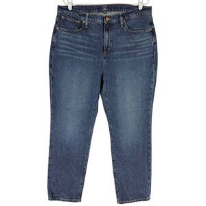 J.Crew Women's Slim Fit Stretch Mid Rise Boyfriend Blue Denim Jeans Size 32